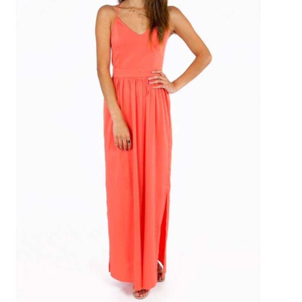Tobi x back maxi dress in coral